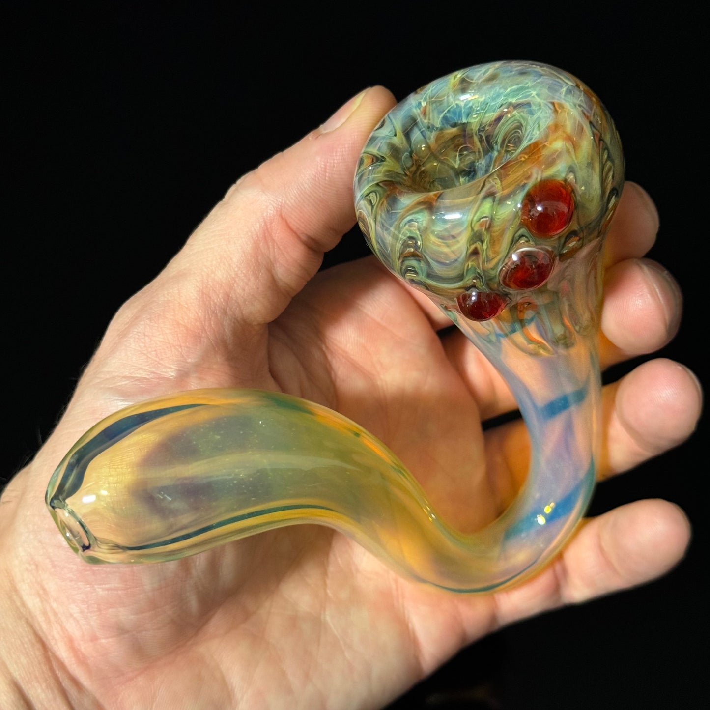 Silver Fumed Color Changing Glass Sherlock Pipe, Heady Hand Blown