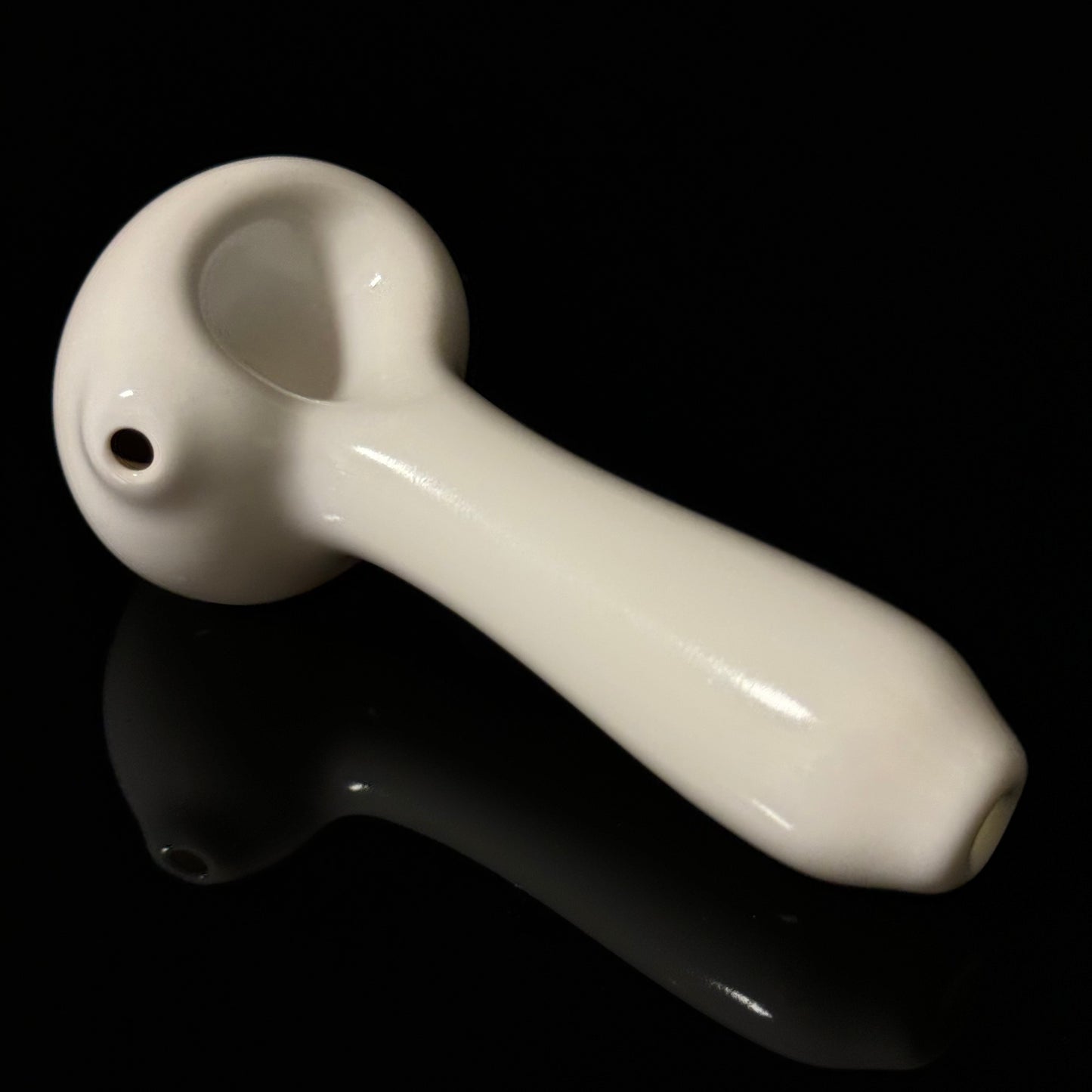 Solid White Pipe with a Ruby Red Cap, Heady Hand Blown