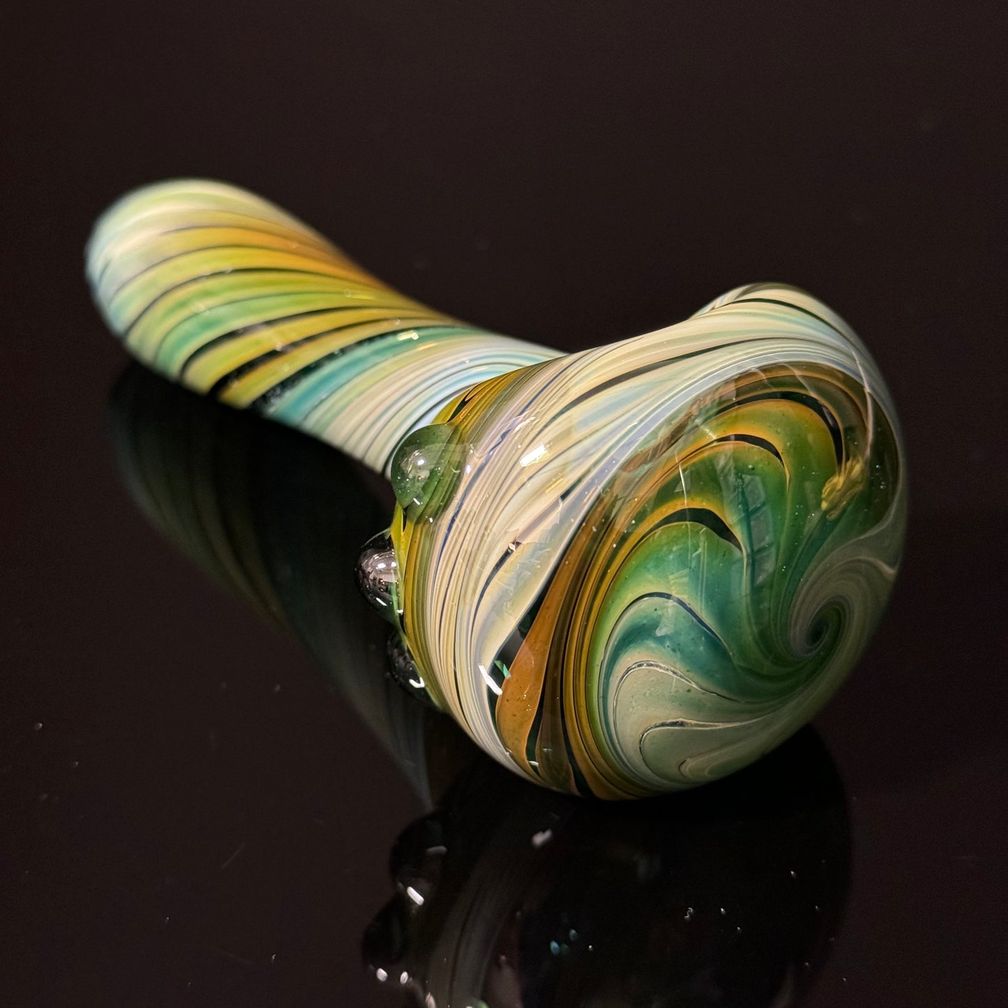 Blue Cobalt Wrapped Color Glass Heady Pipe Hand Blown