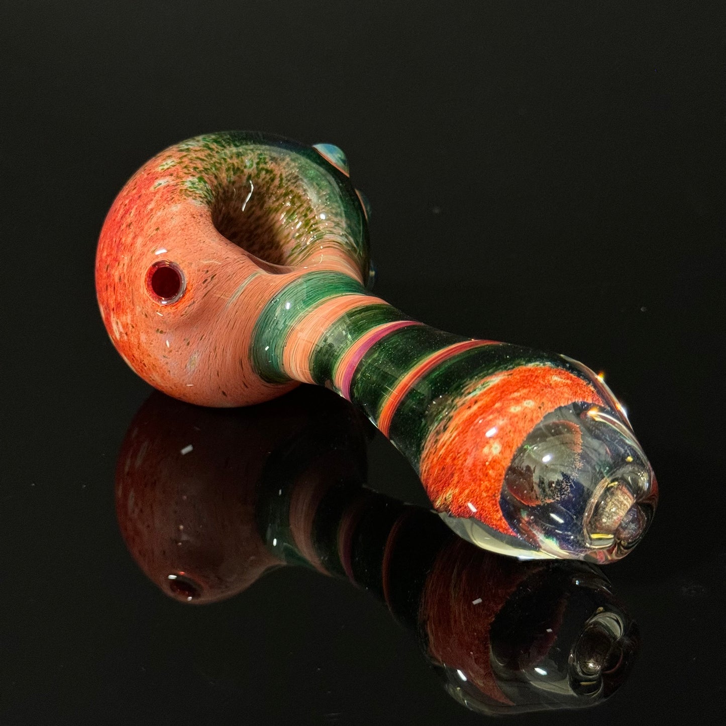 Black & Red Inside Out Glass Pipe Heady Pipe Hand Blown Extra Thick