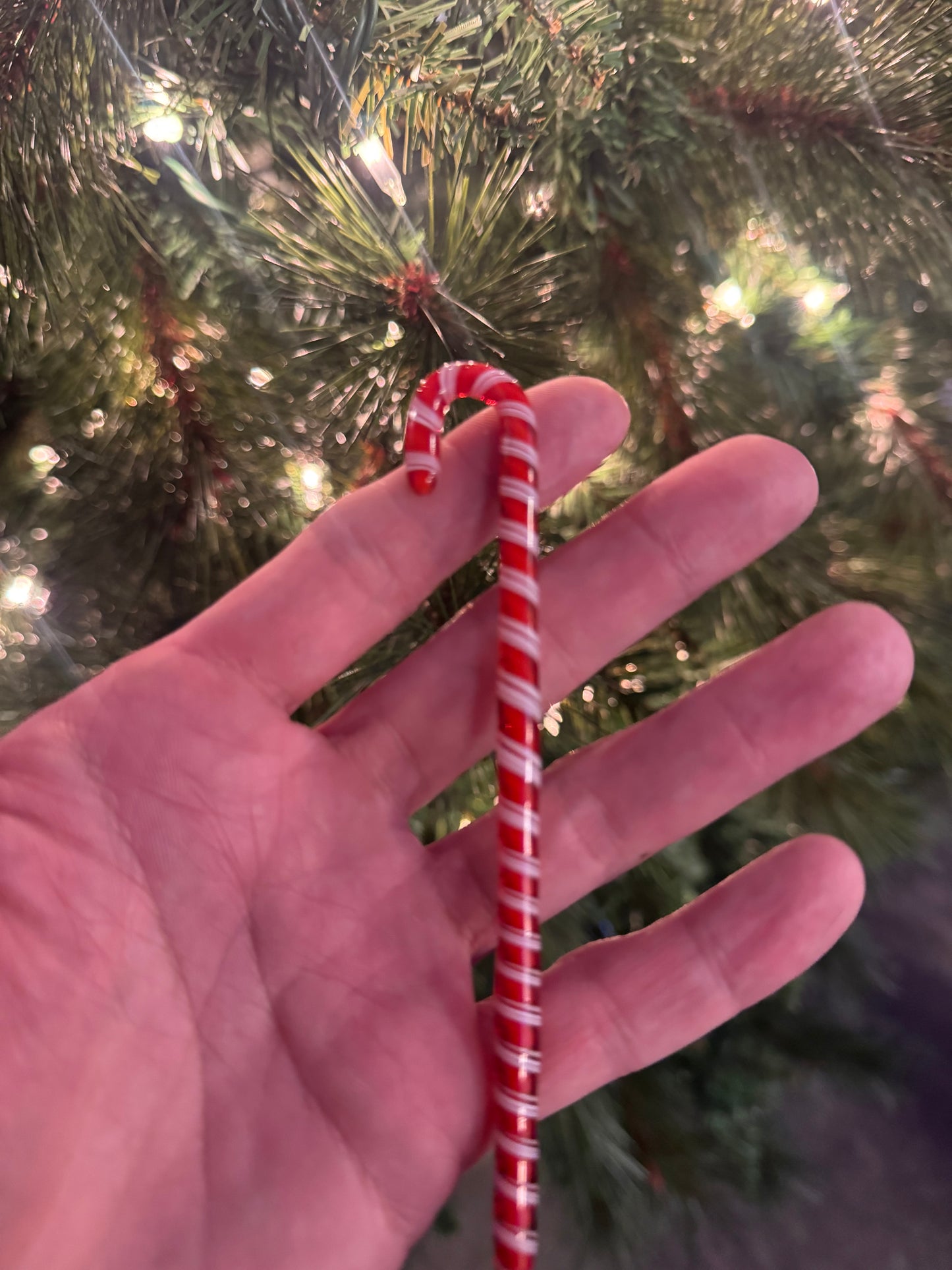 Candy Cane Glass Ornament