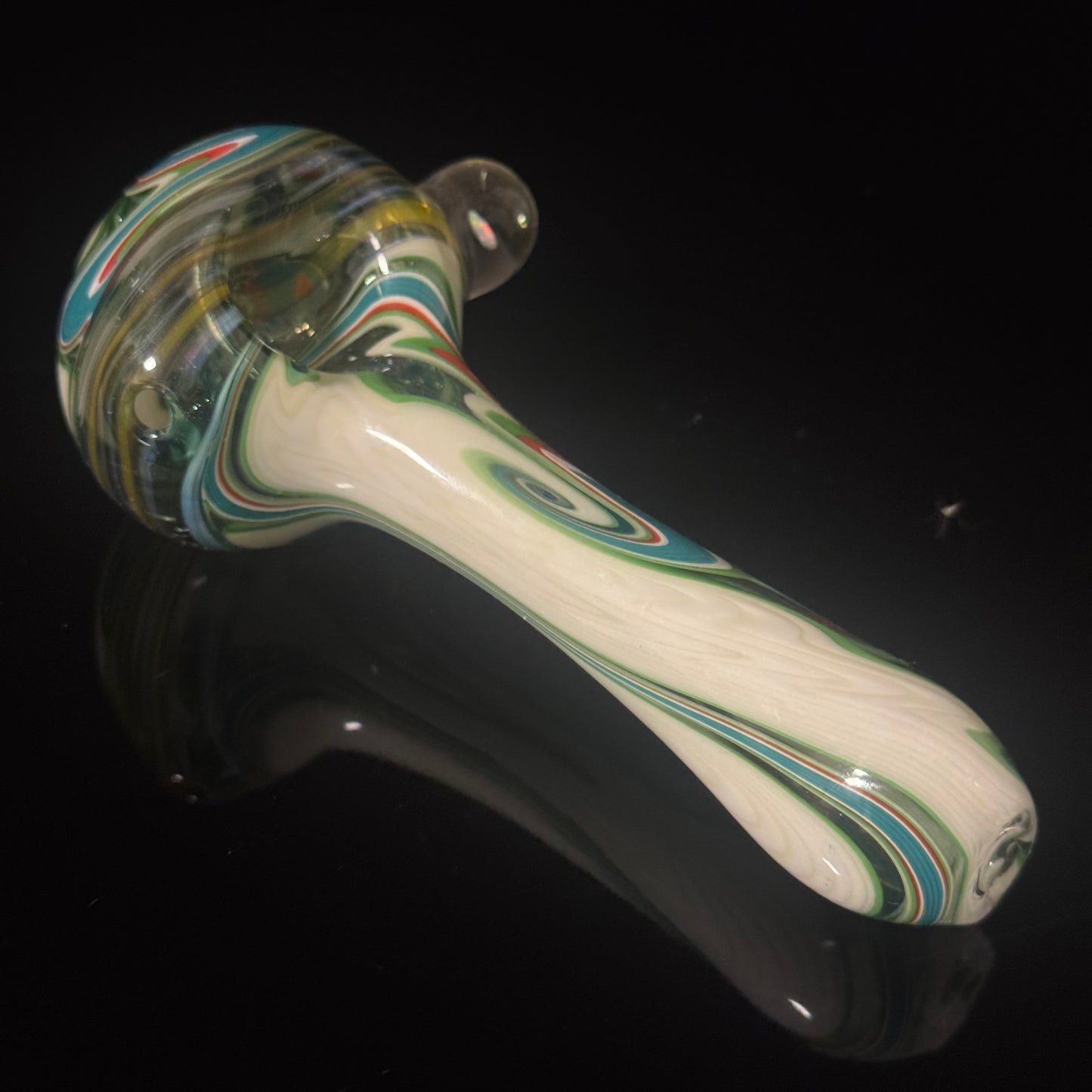 Full Linework Switchback Glass Pipe, Heady Hand Blown with An Opal