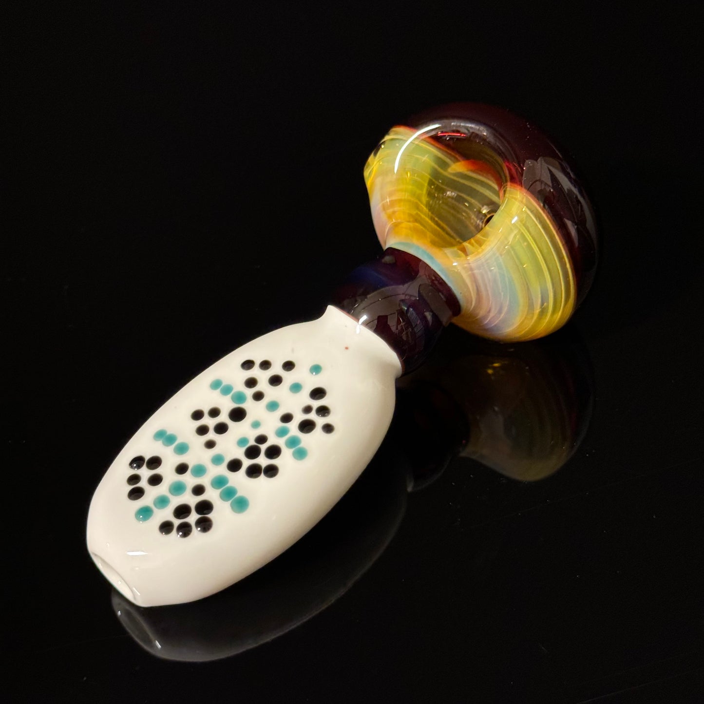 Flat Ruby Red & White Color Glass, Heady Pipe