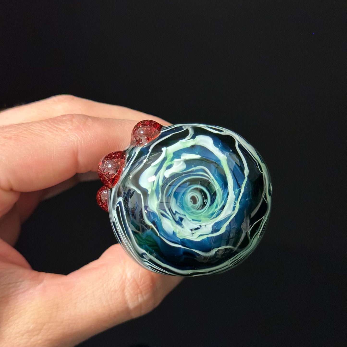 Blue Cobalt Wrapped Color Glass Heady Pipe Hand Blown