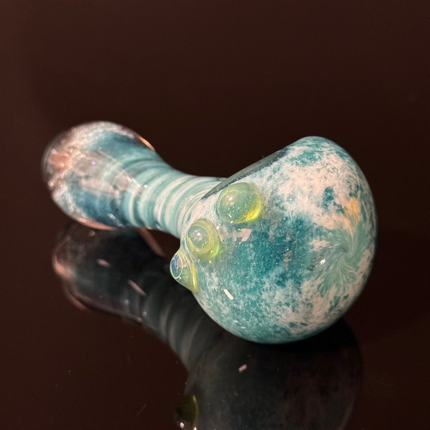 Heavy Inside out Sparkle Blue & White Glass Pipe Heady Pipe Hand Blown