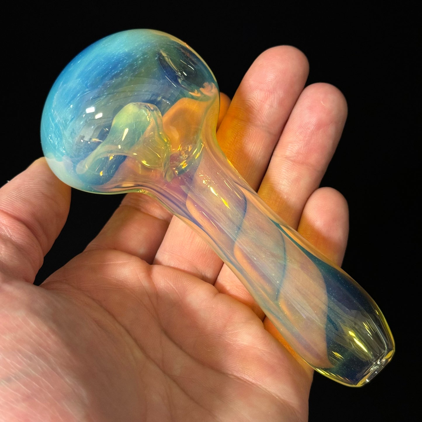 Inside Silver Fuming Color Changing Glass Heady Pipe Hand Blown