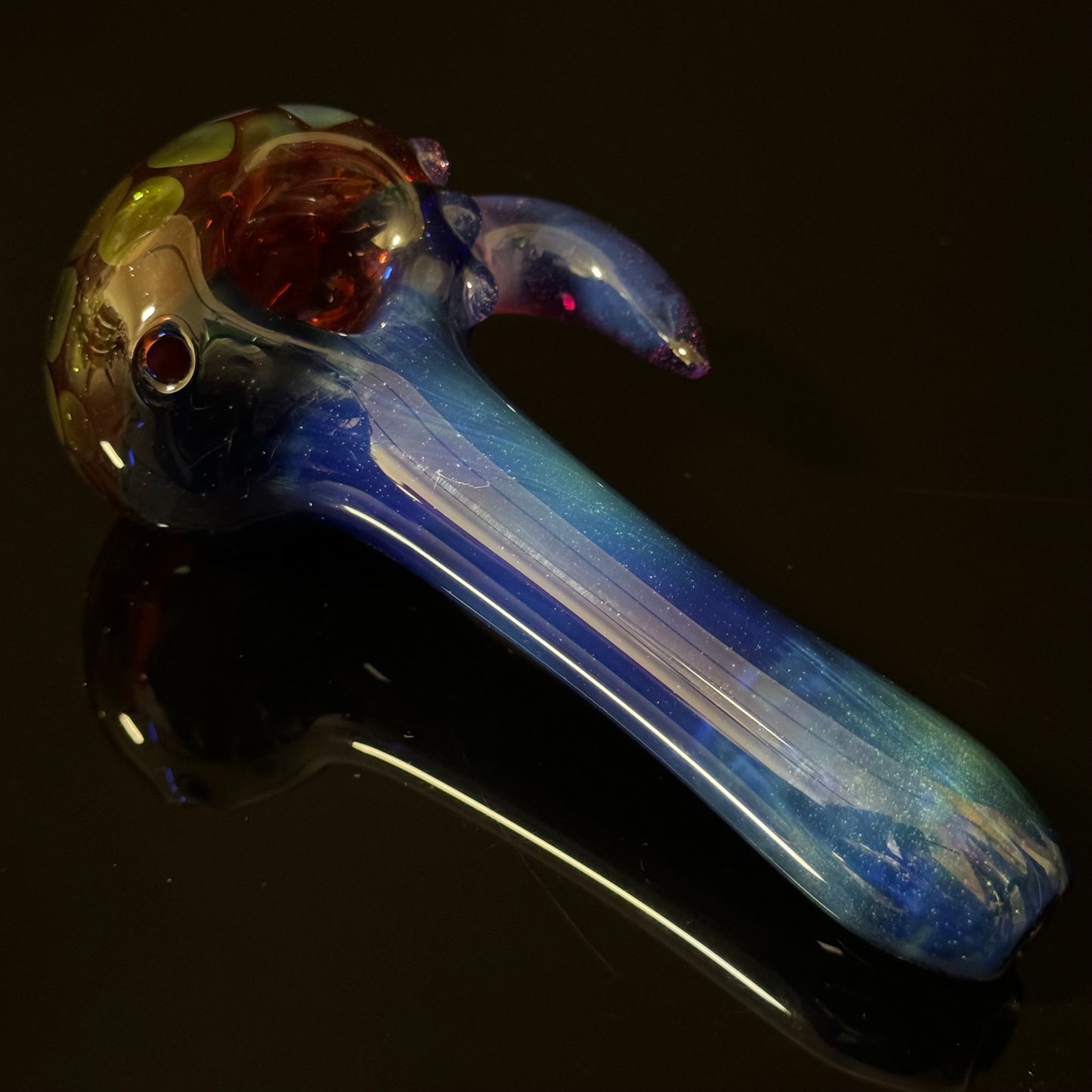 Blue Honeycomb Glass Heady Pipe Hand Blown