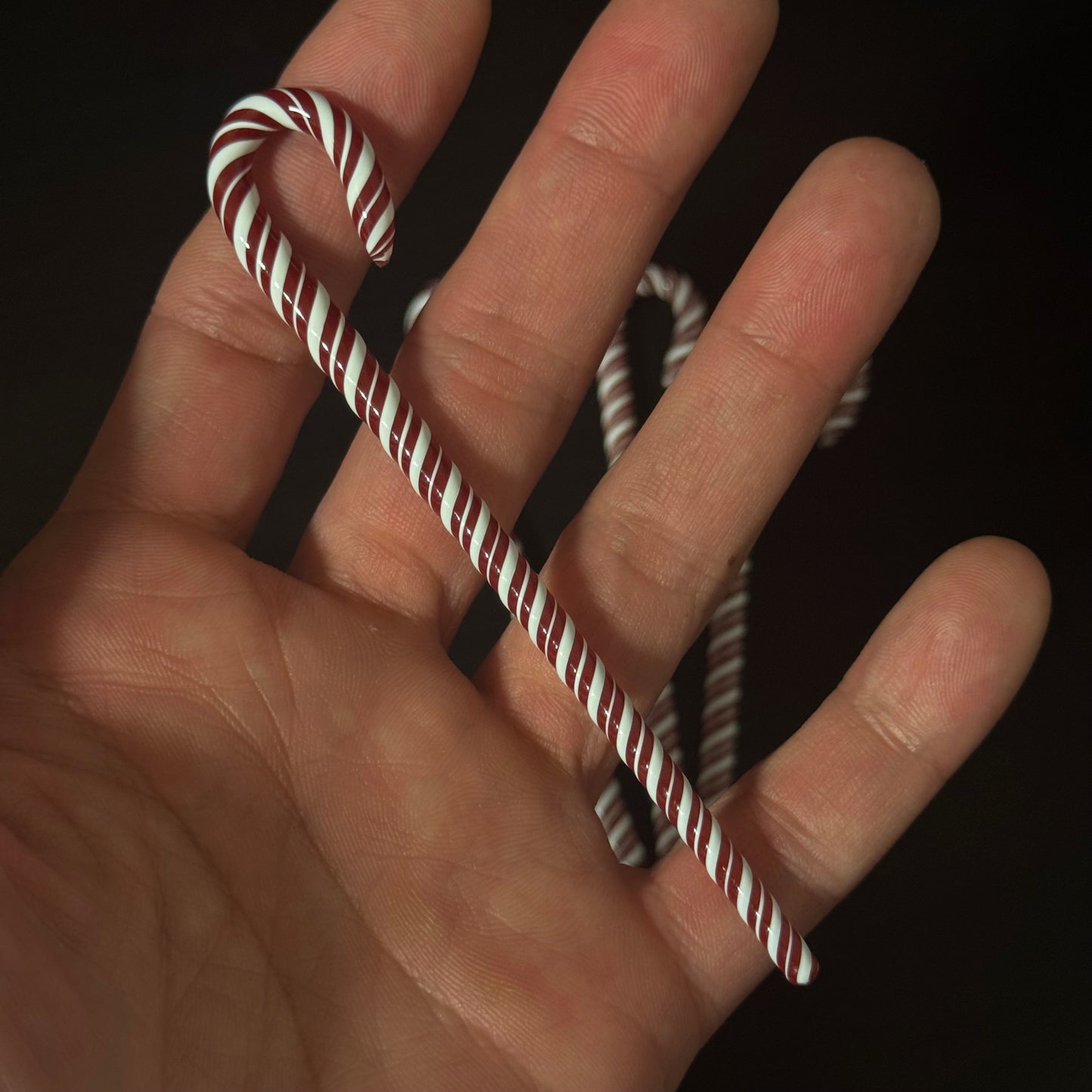 Candy Cane Glass Ornament