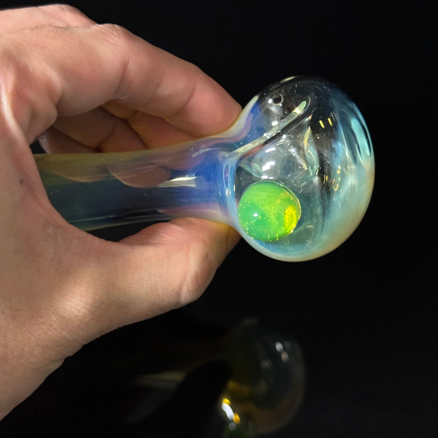 Inside Silver Fuming Color Changing Glass with Slyme Heady Pipe Hand Blown