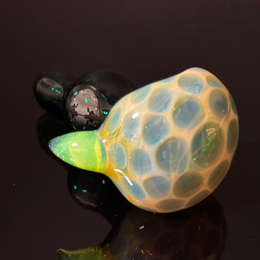 Green Honeycomb Glass Heady Pipe Hand Blown