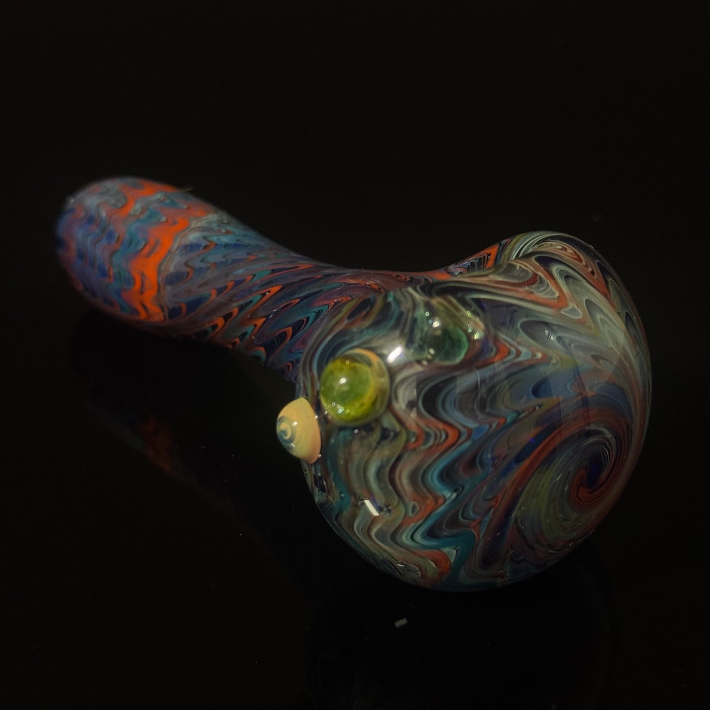 Blue Cobalt Wrapped Color Glass Green Slyme Marbles Heady Pipe Hand Blown