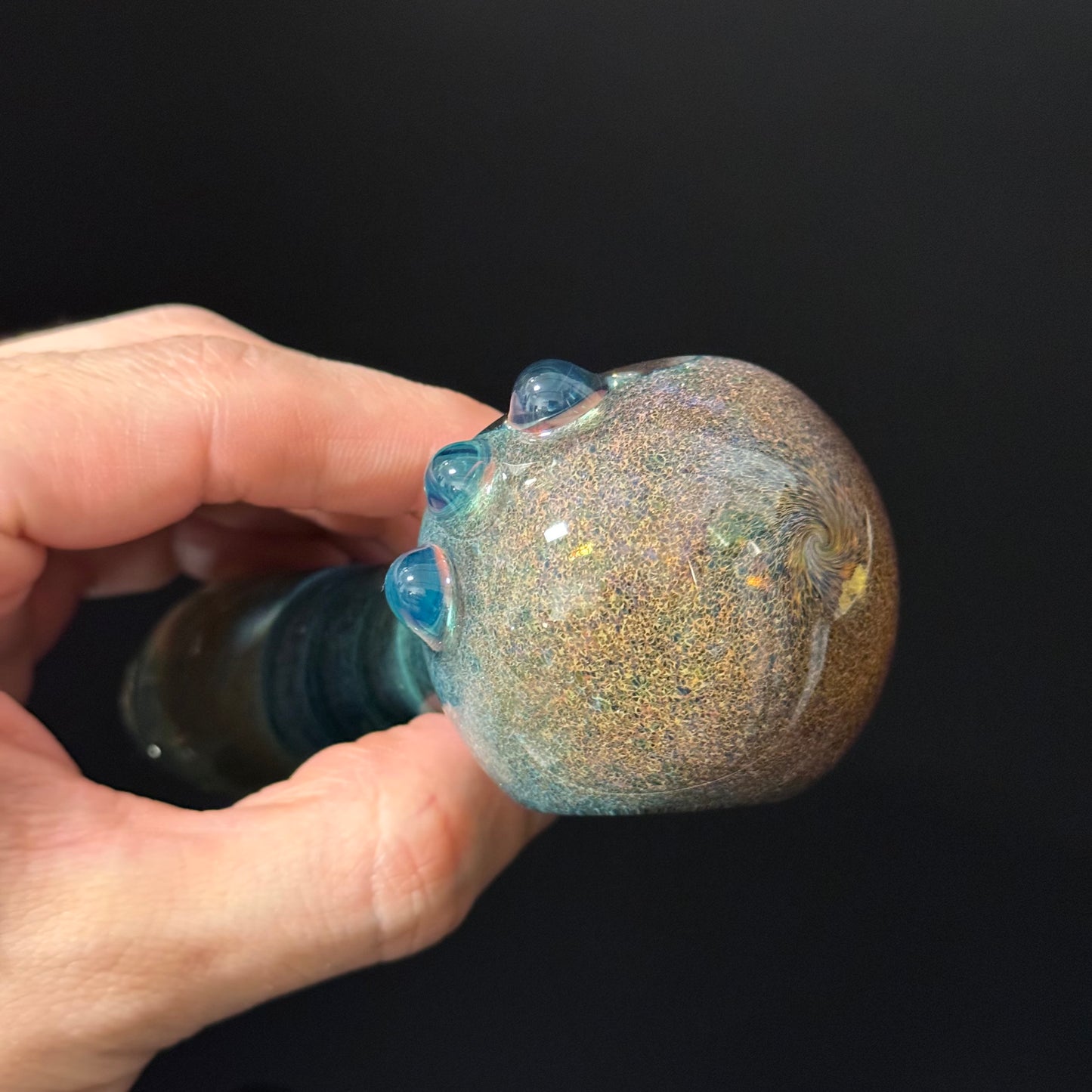 Multicolor Blue Twisted Inside Out Glass Pipe Heady Pipe Hand Blown Extra Thick