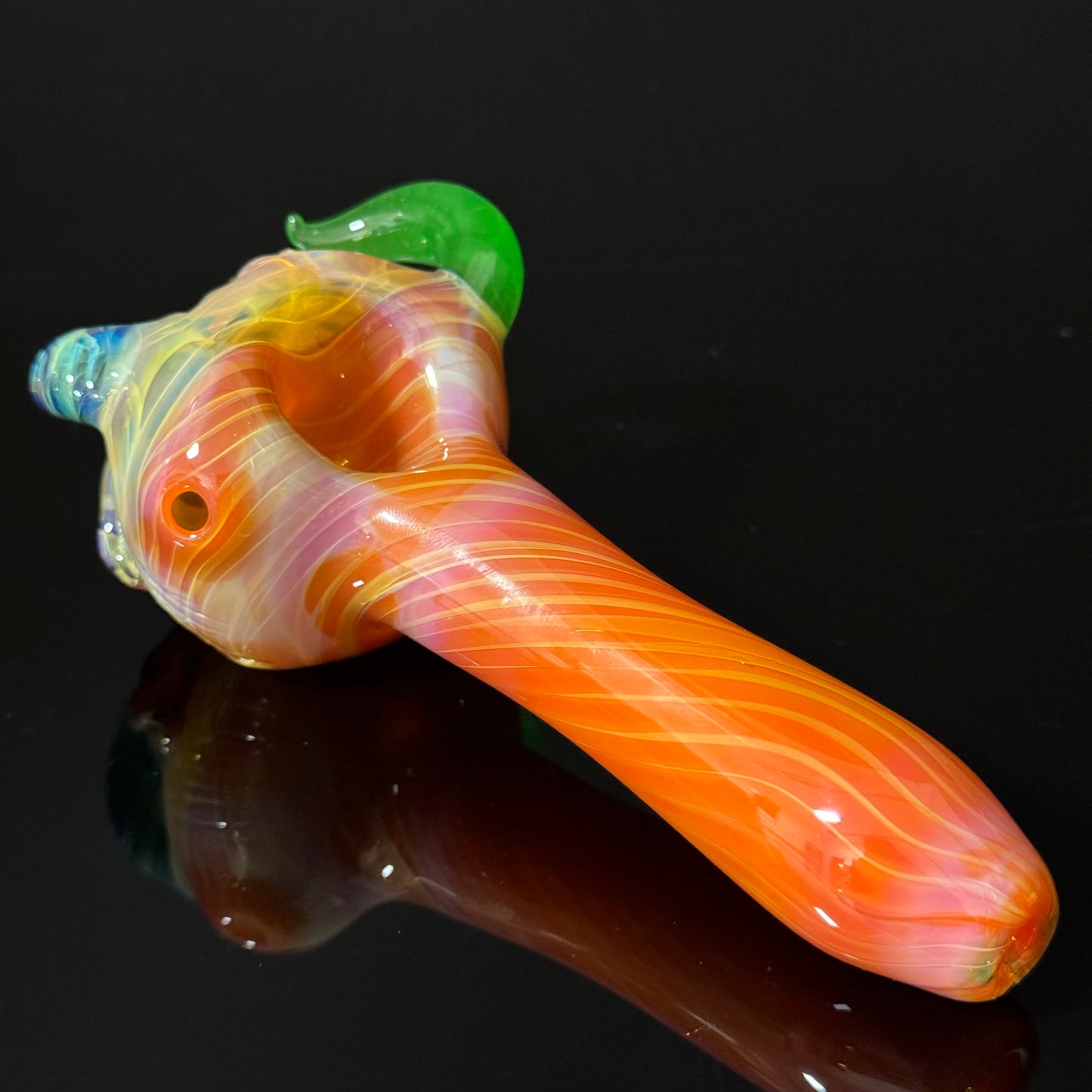 Orange Eyeball Monster Glass Heady Pipe Hand Blown