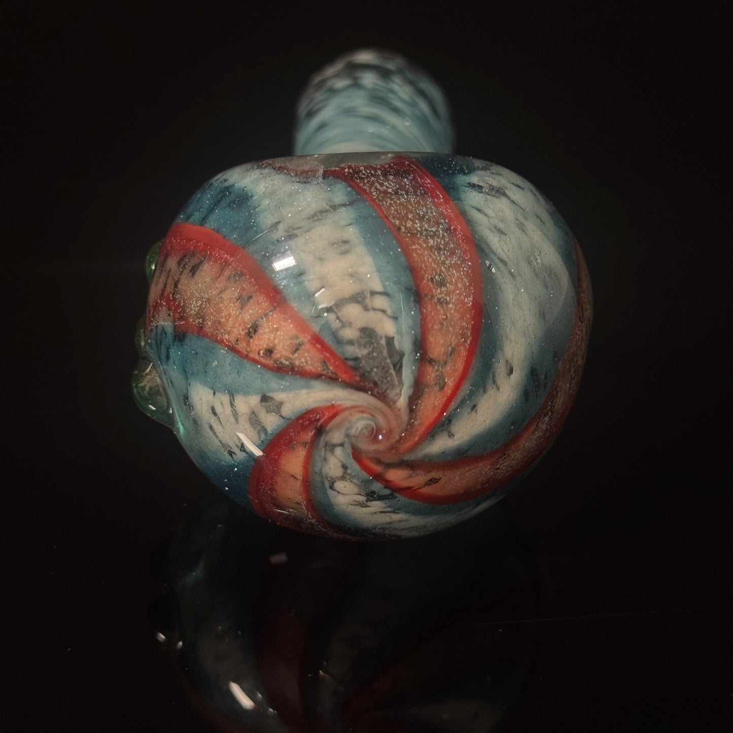 Heavy Inside out Sparkle Blue & White Glass Pipe Heady Pipe Hand Blown