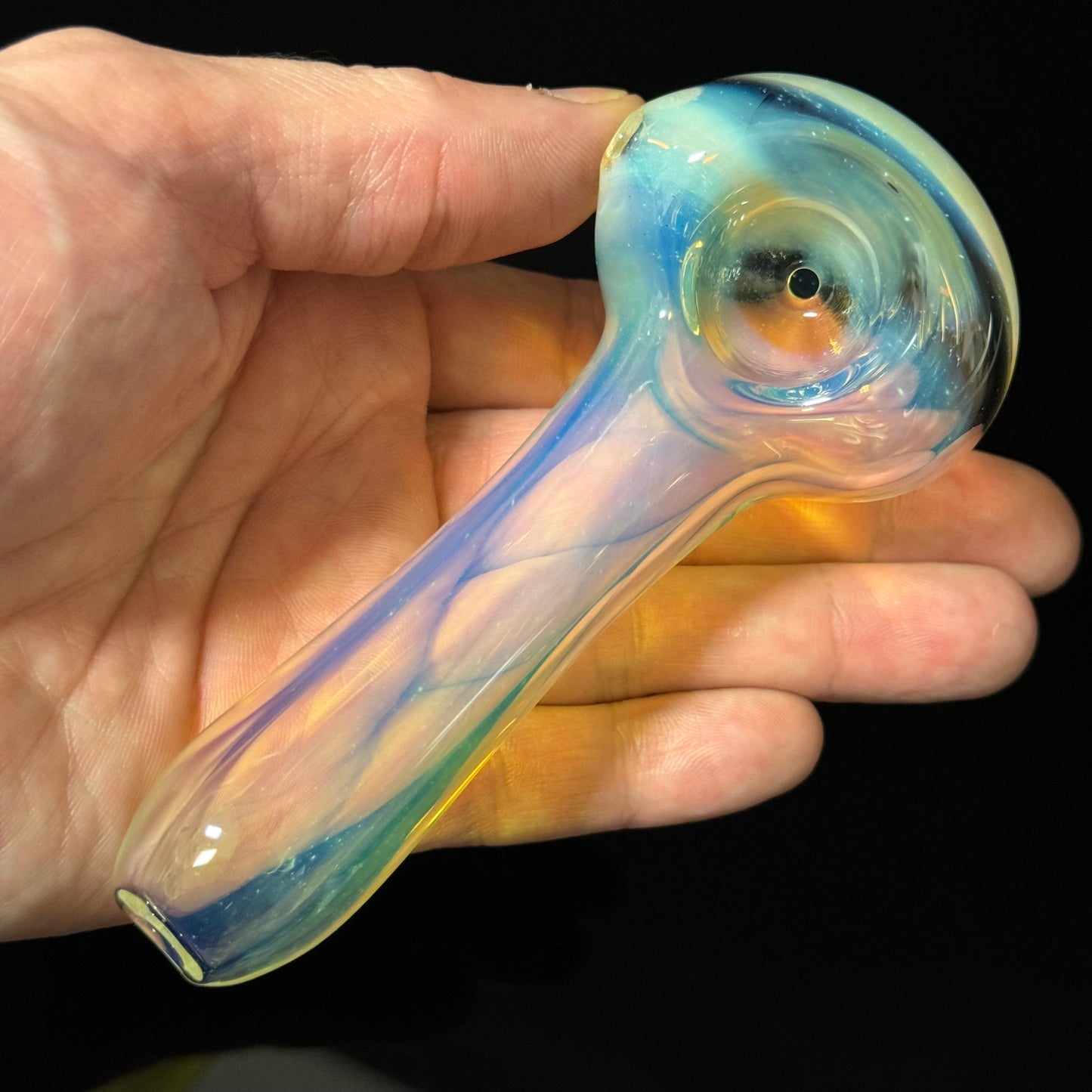 Inside Silver Fuming Color Changing Glass Heady Pipe Hand Blown