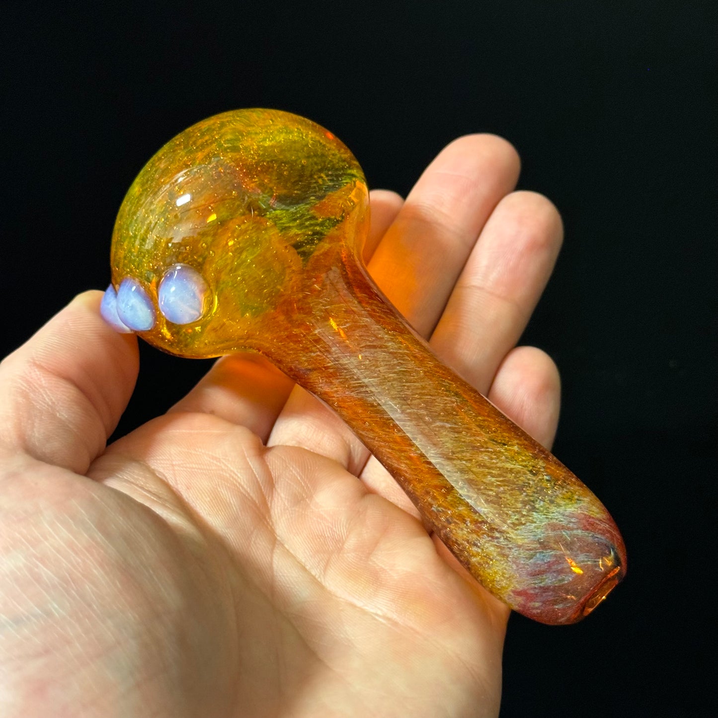 Multicolor Orange Inside Out Glass Pipe Heady Pipe Hand Blown Extra Thick