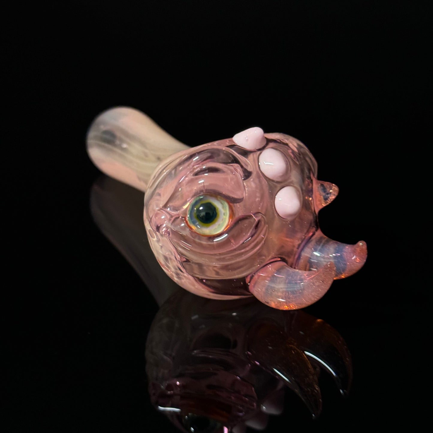 Pink Eyeball Monster Glass Heady Pipe Hand Blown