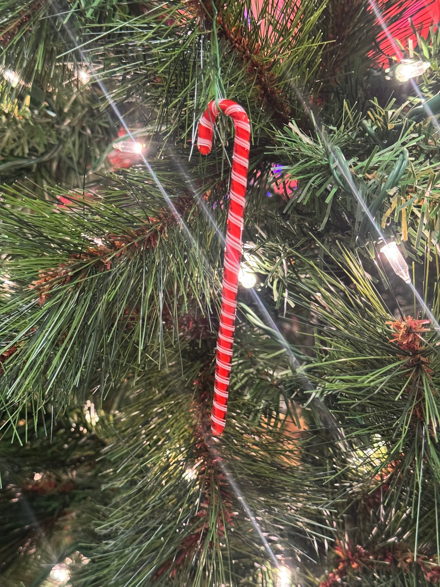 Candy Cane Glass Ornament
