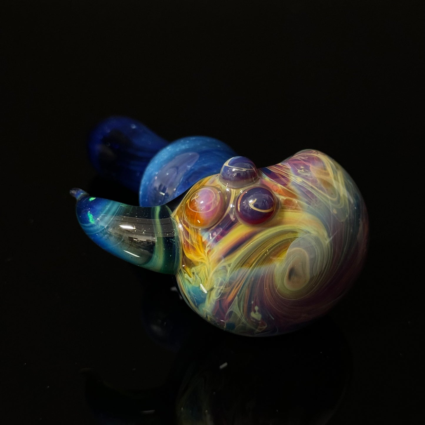 Blue Purple Marbeling affect Glass Heady Pipe Hand Blown