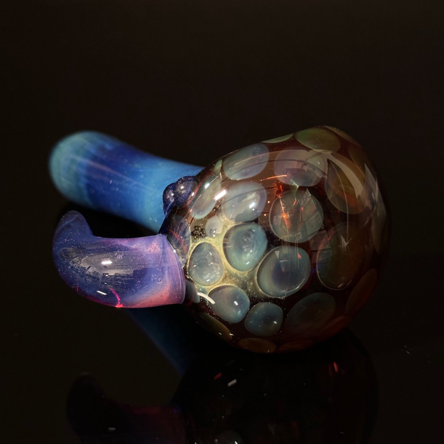 Blue Honeycomb Glass Heady Pipe Hand Blown