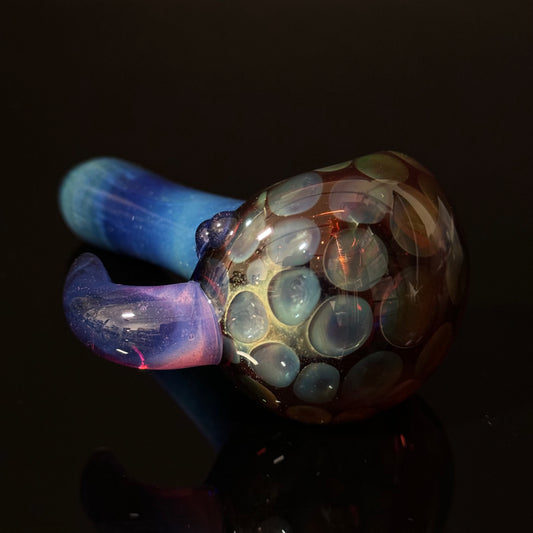 Blue Honeycomb Glass Heady Pipe Hand Blown