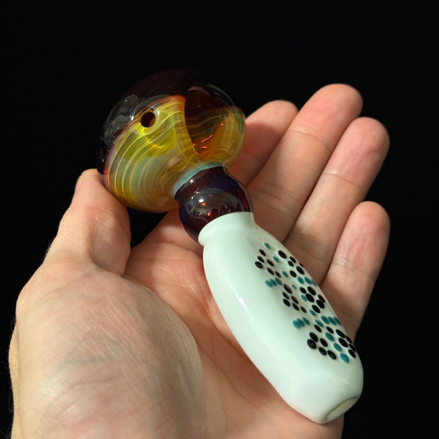 Flat Ruby Red & White Color Glass, Heady Pipe