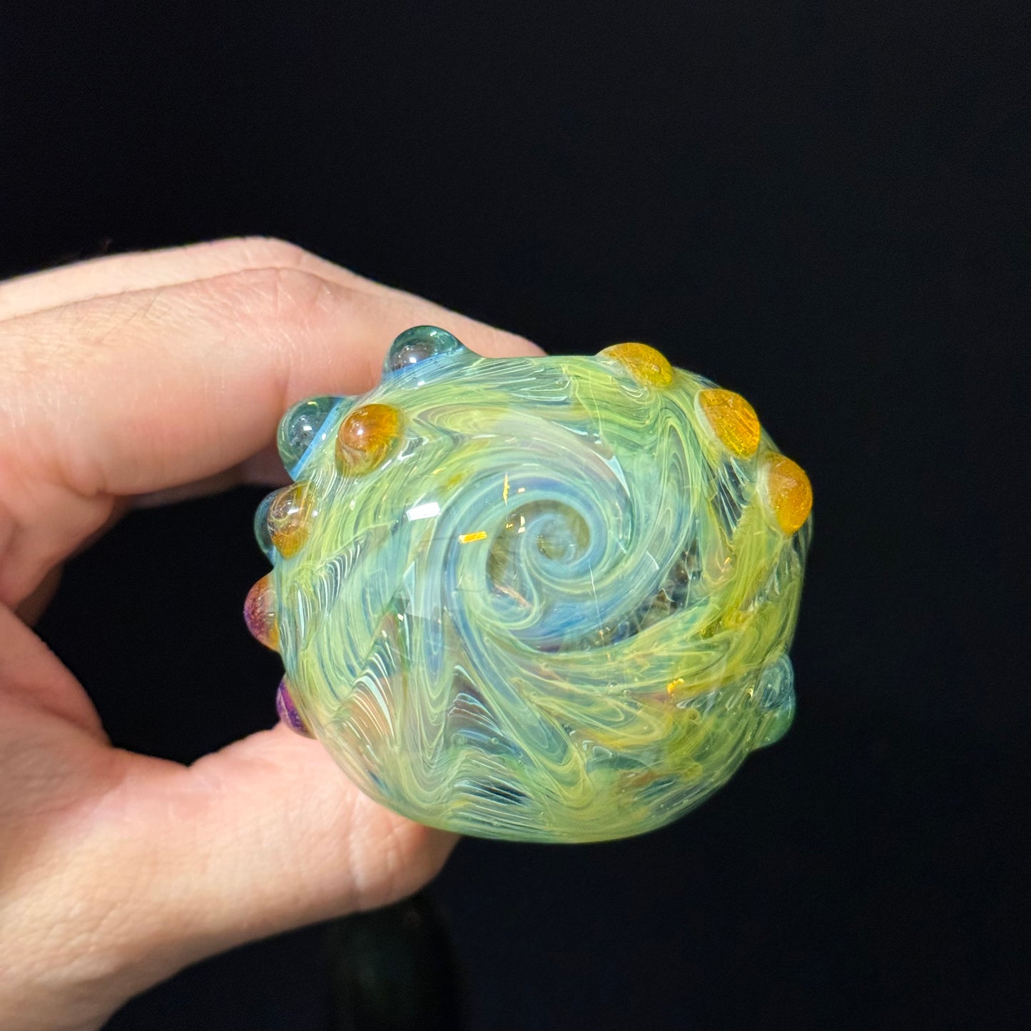 Wrap & Rake Color Changing Glass Heady Pipe Hand Blown