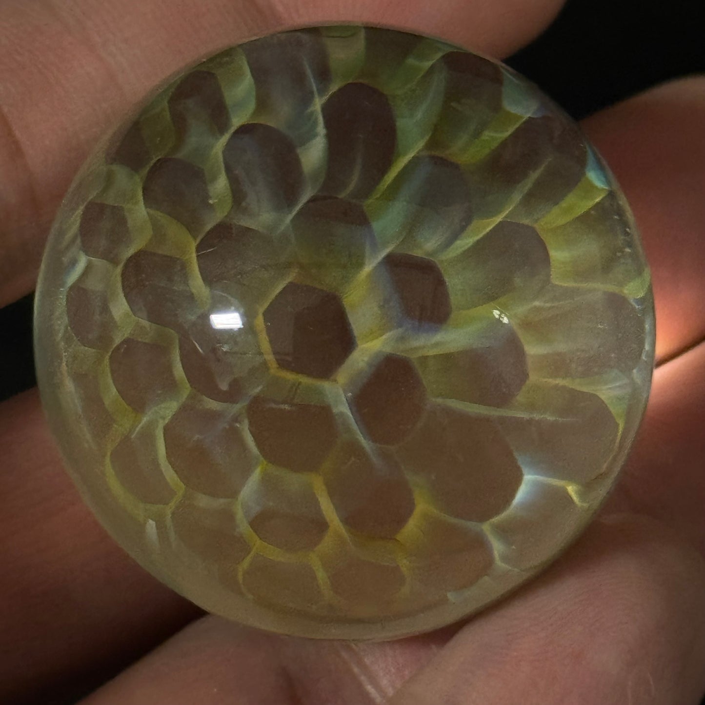 Honeycomb Glass Marble Hand Made