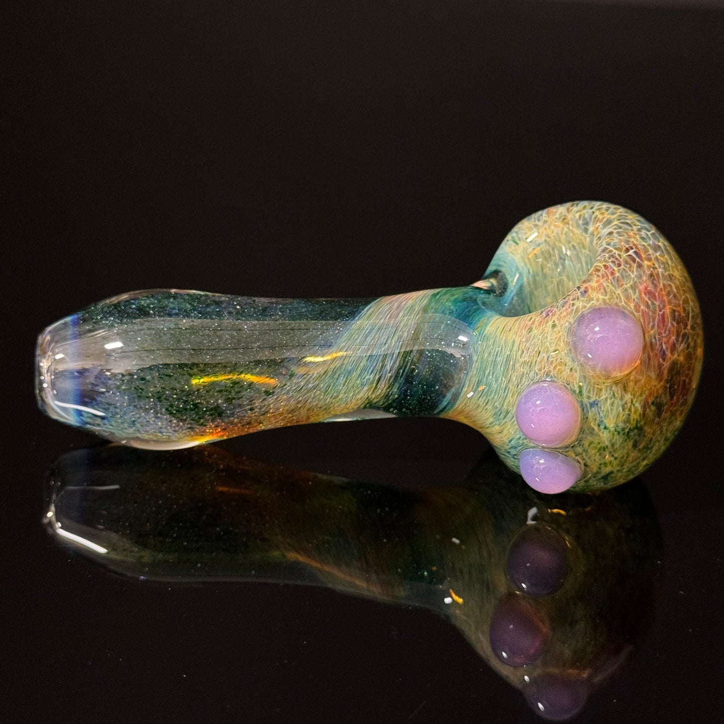 Green Multicolor Inside Out Glass Pipe Heady Pipe Hand Blown Extra Thick