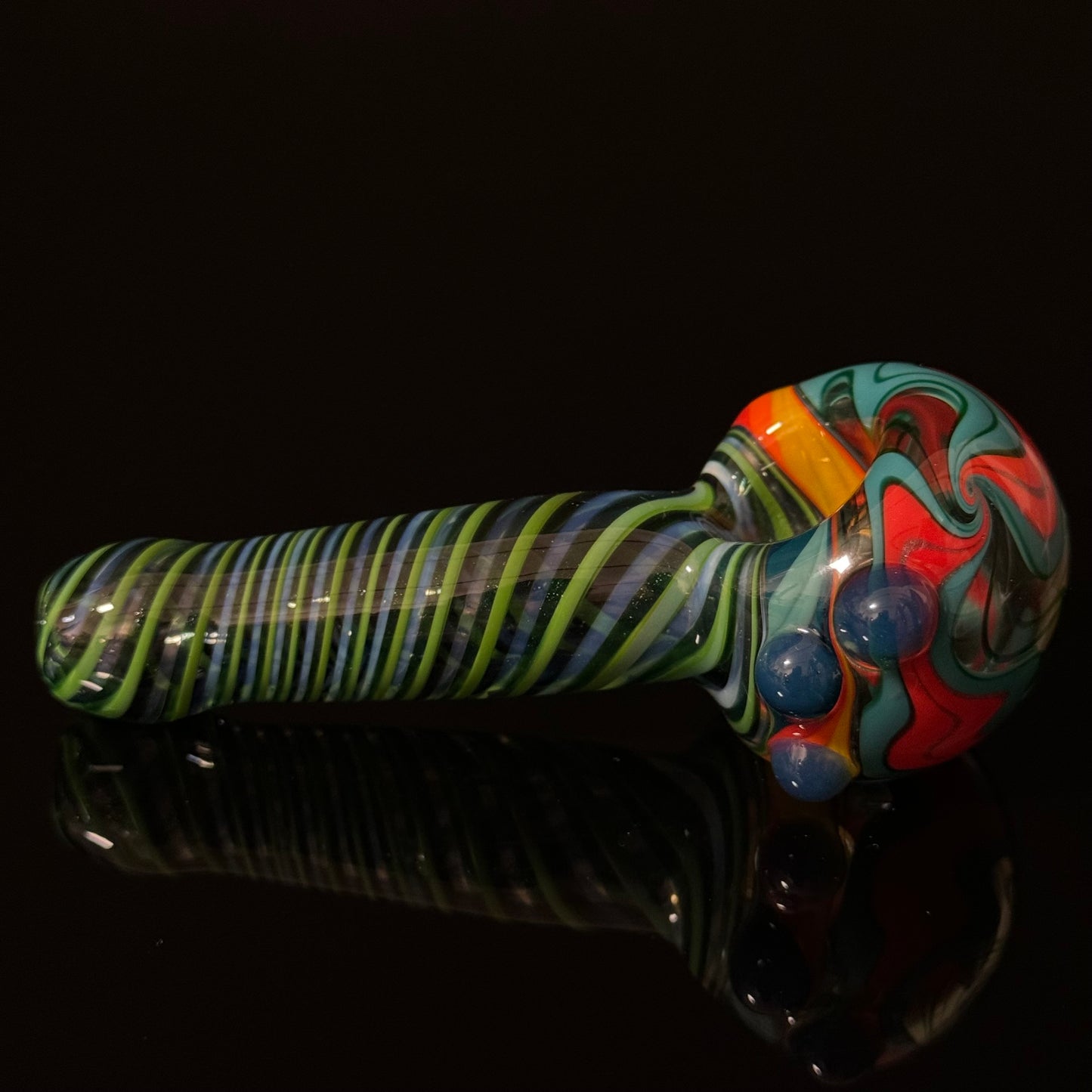 Full Linework Switchback Glass Pipe, Heady Hand Blown