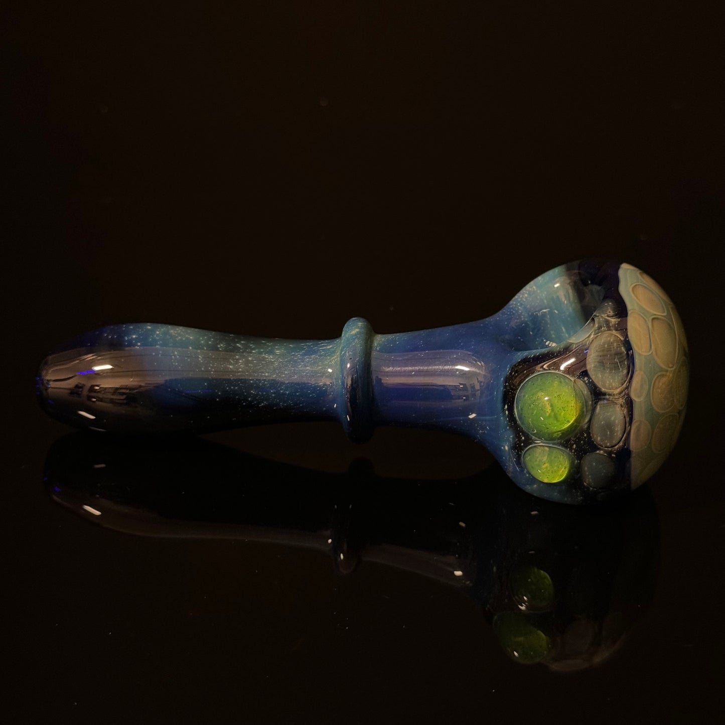 Blue Honeycomb Glass Heady Pipe Hand Blown