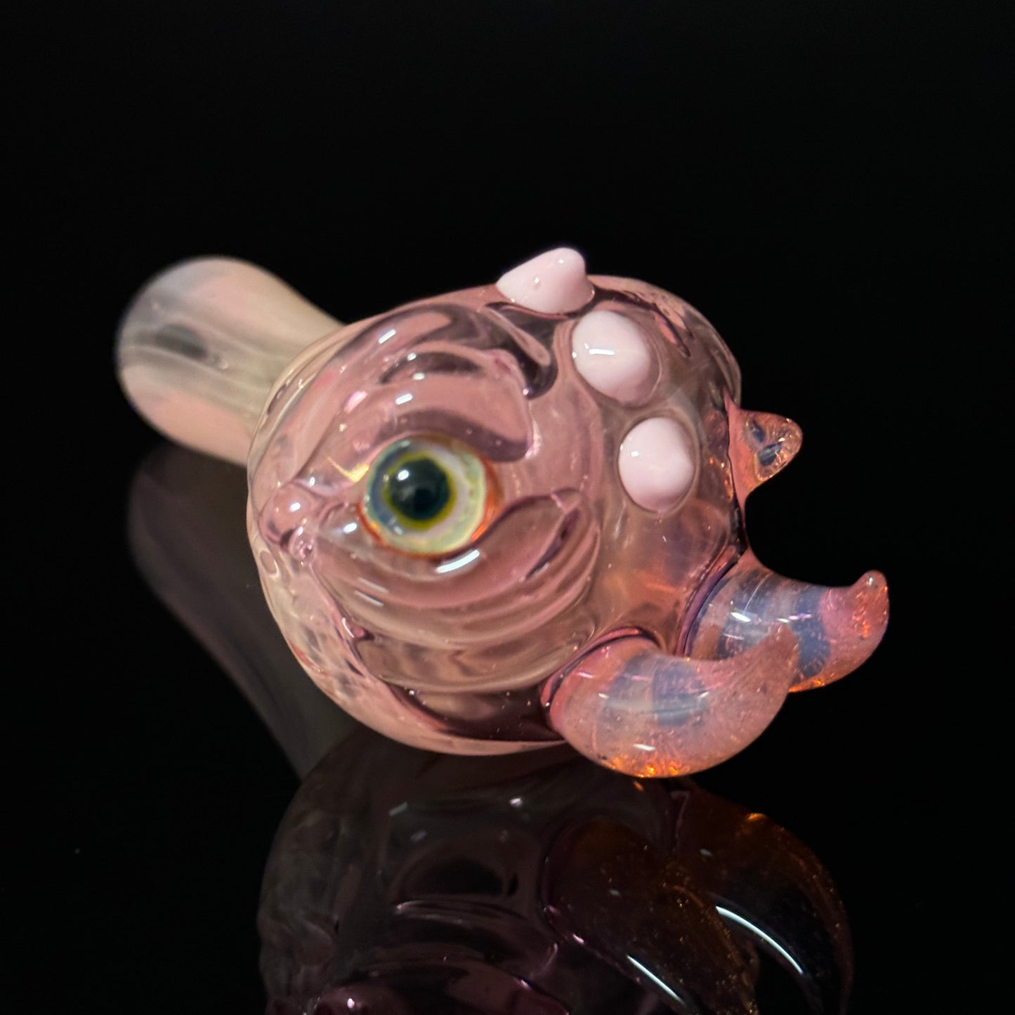 Pink Eyeball Monster Glass Heady Pipe Hand Blown