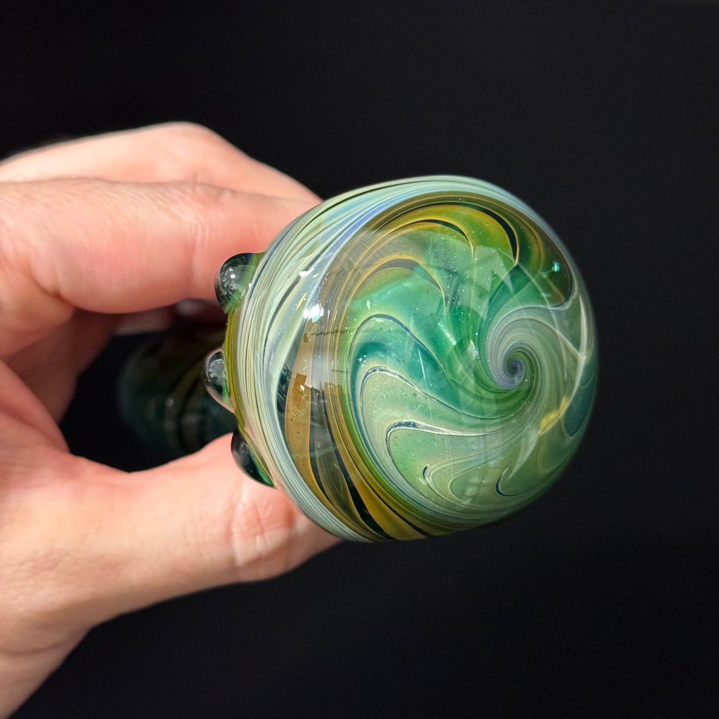 Blue Cobalt Wrapped Color Glass Heady Pipe Hand Blown