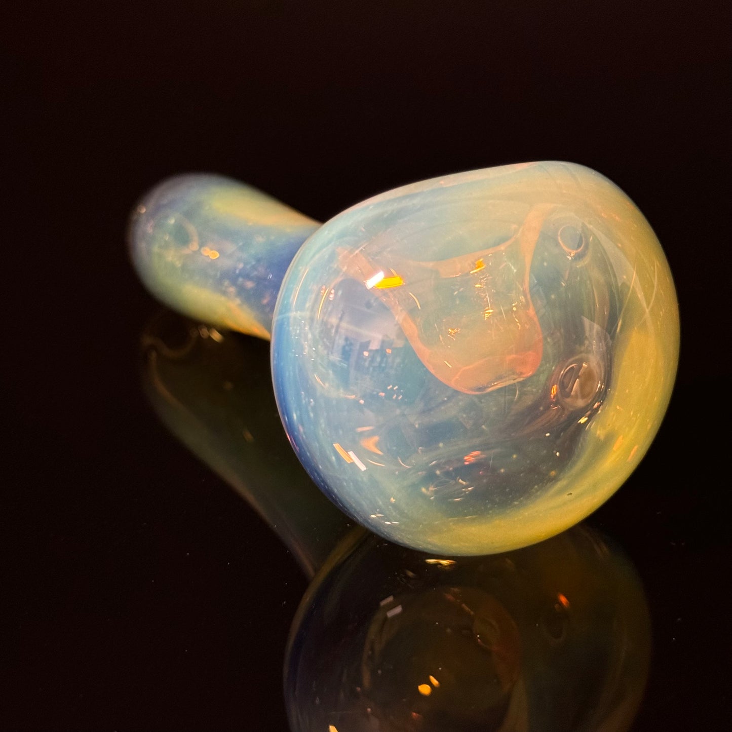 Inside Silver Fuming Color Changing Glass Heady Pipe Hand Blown