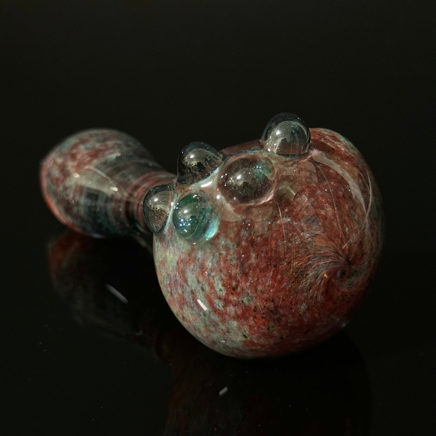 Heavy Inside out Sparkle Blue, Red & White Glass Pipe Heady Pipe Hand Blown