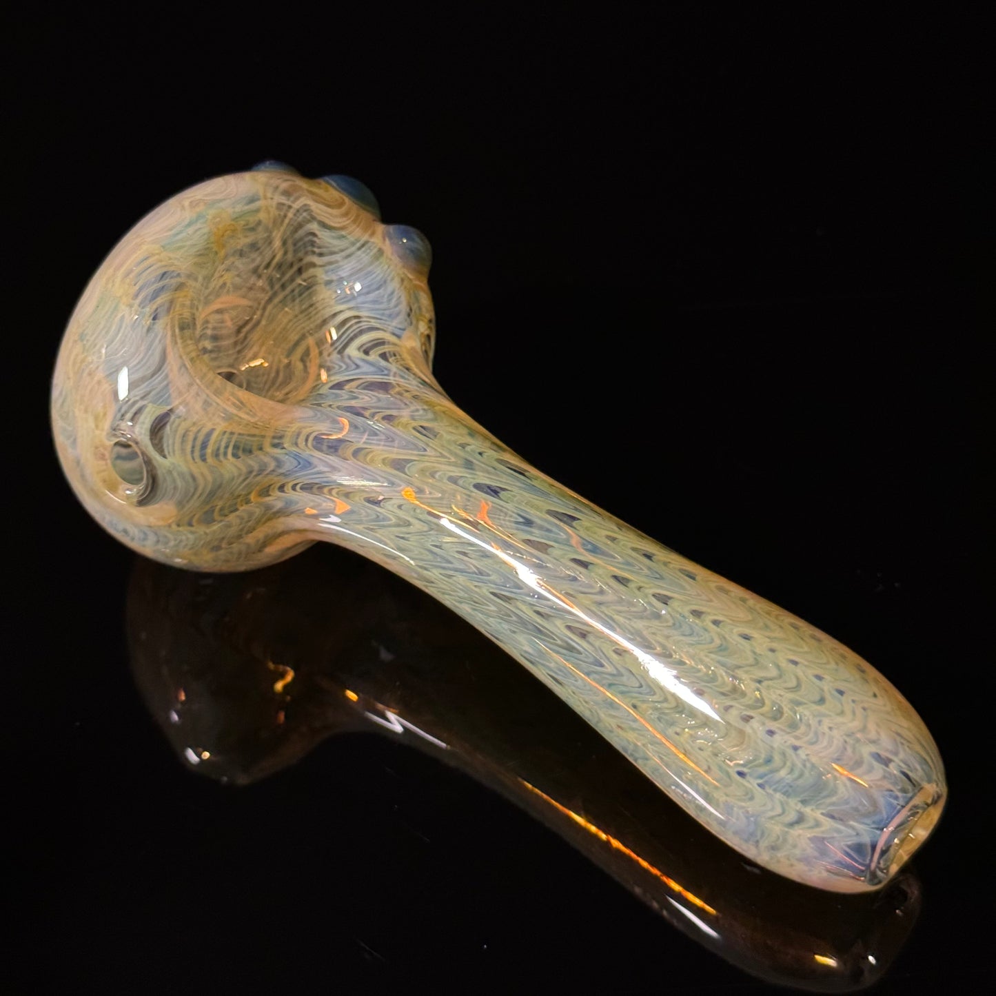 Wrap & Rake Color Changing Glass Heady Pipe Hand Blown