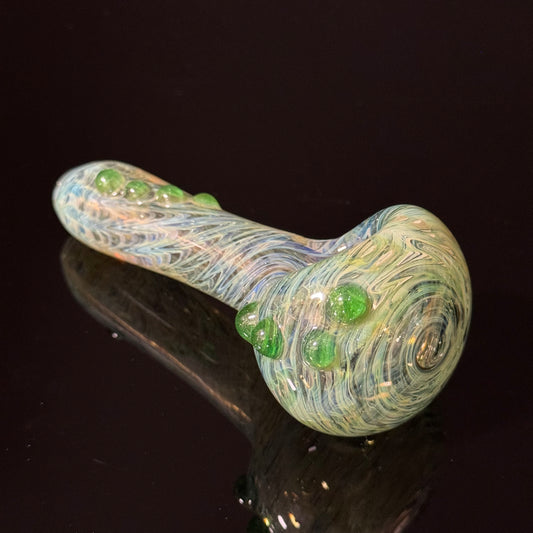 Wrap & Rake Color Changing Glass Heady Pipe Hand Blown