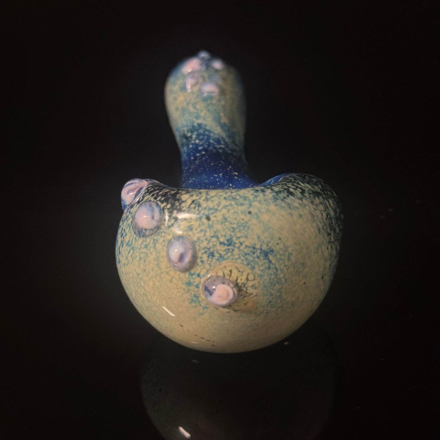 Blue with Pink Slyme Space Galaxy Nebula Glass Pipe Silver Fumed Glass Pipe, Heady Hand Blown