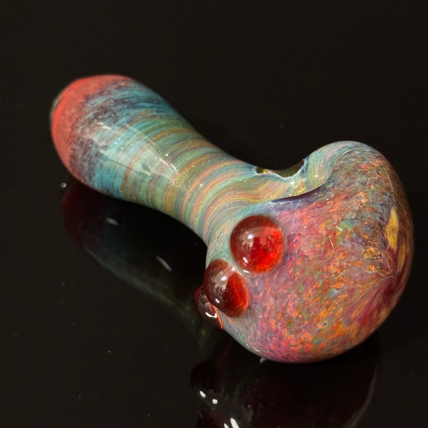 Multicolor Red Inside Out Glass Pipe Heady Pipe Hand Blown Extra Thick