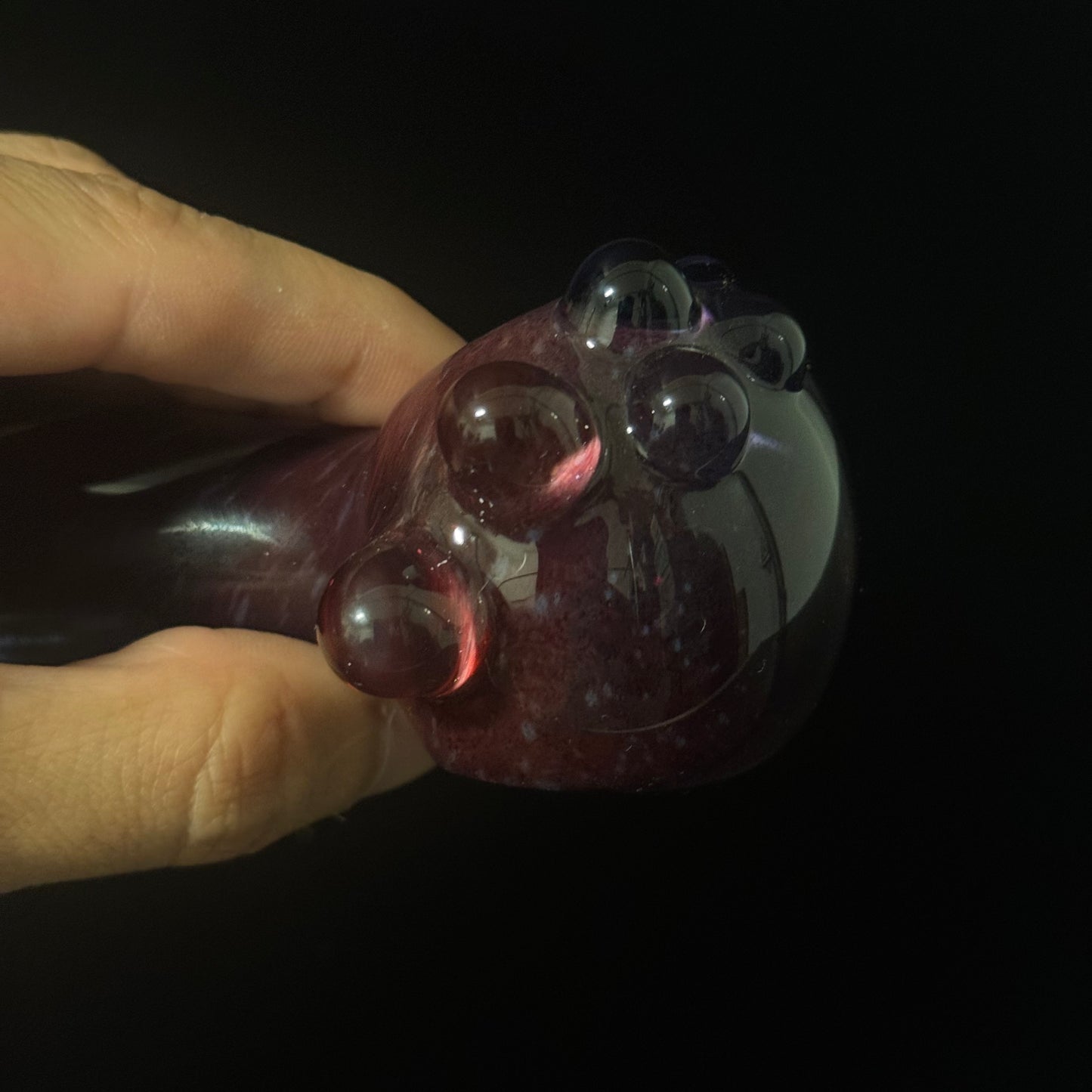 Multicolor Maroon Purple Inside Out Glass Pipe Heady Pipe Hand Blown Extra Thick