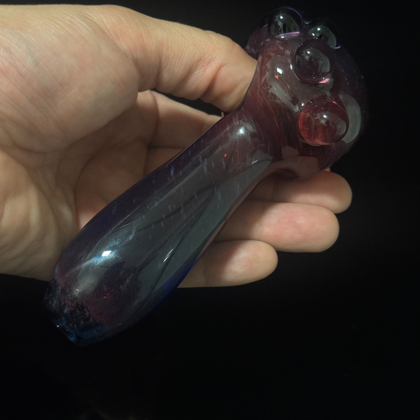 Multicolor Maroon Purple Inside Out Glass Pipe Heady Pipe Hand Blown Extra Thick