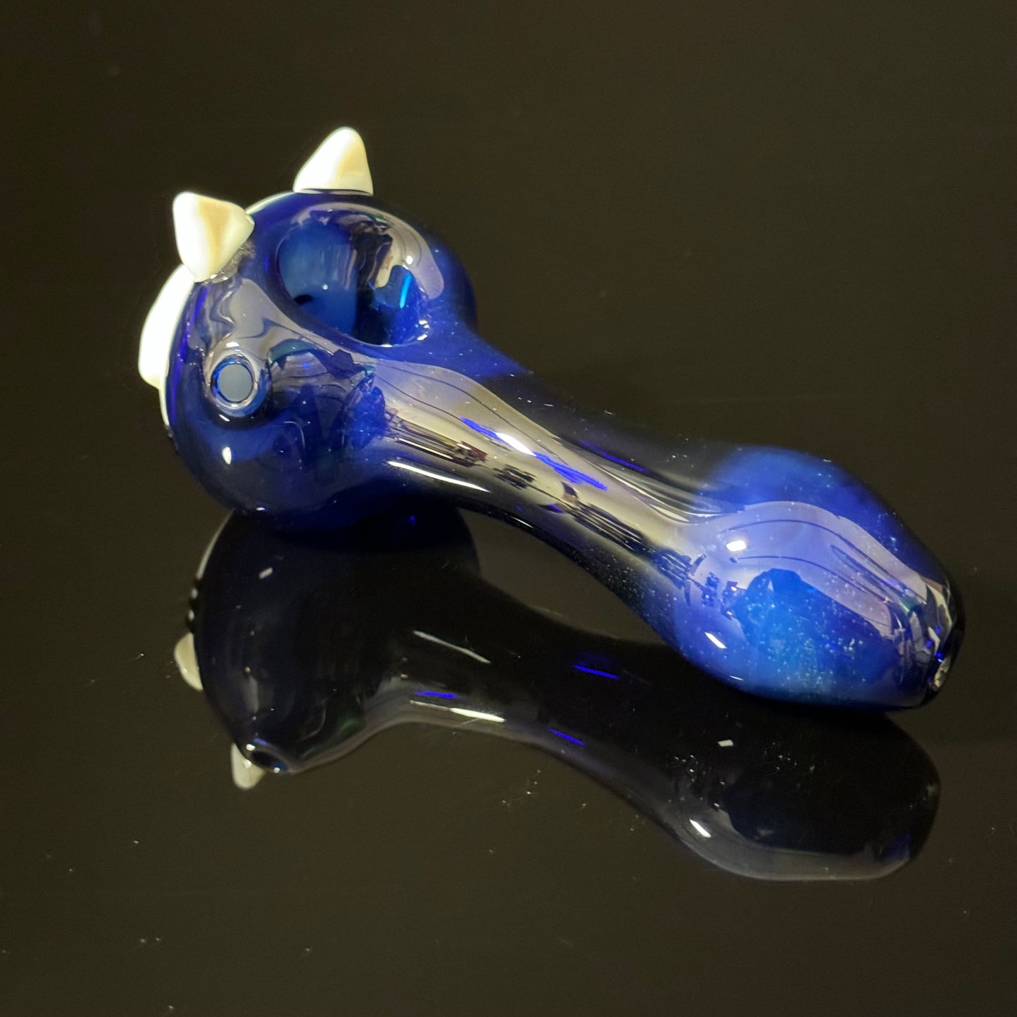 Cat Face White Glass Pipe Heady Pipe Hand Blown Cat Pipe