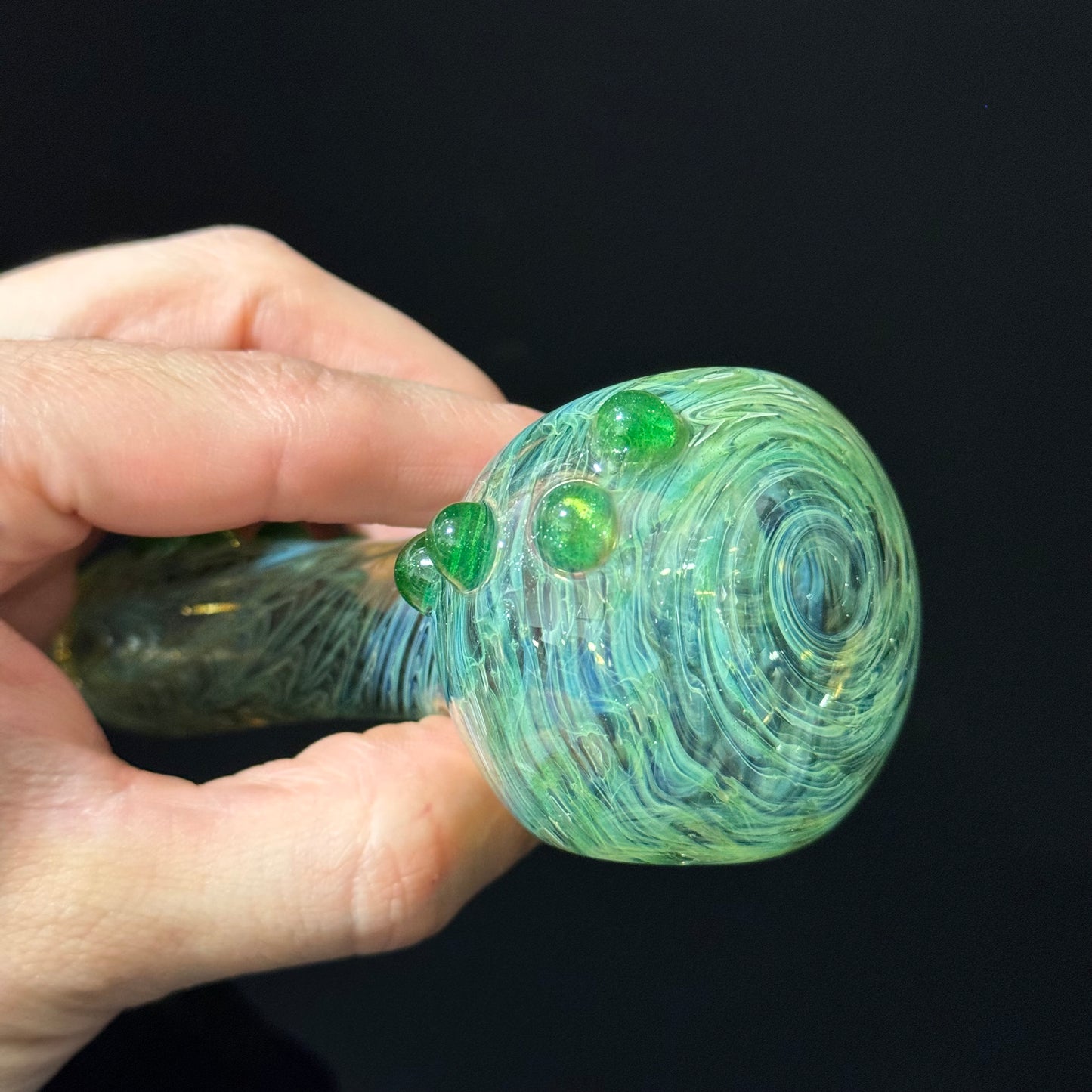 Wrap & Rake Color Changing Glass Heady Pipe Hand Blown