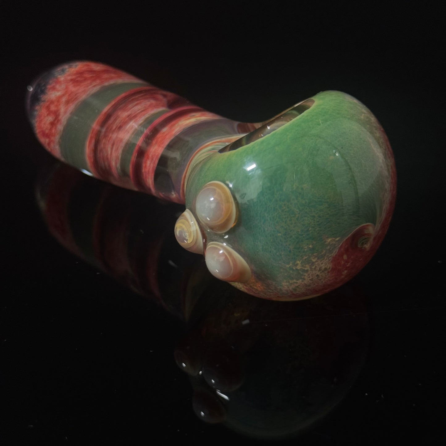 Multicolor Red & Green Twisted Inside Out Glass Pipe Heady Pipe Hand Blown Extra Thick