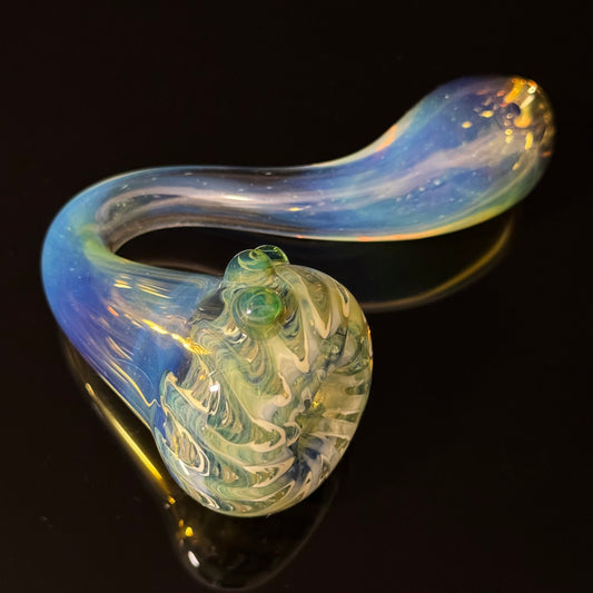 Silver Fumed Color Changing Glass Sherlock Pipe, Heady Hand Blown