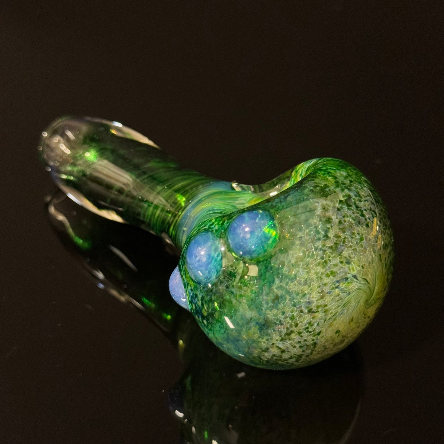 Inside out Black & Green Glass Pipe Heady Pipe Hand Blown Extra Thick