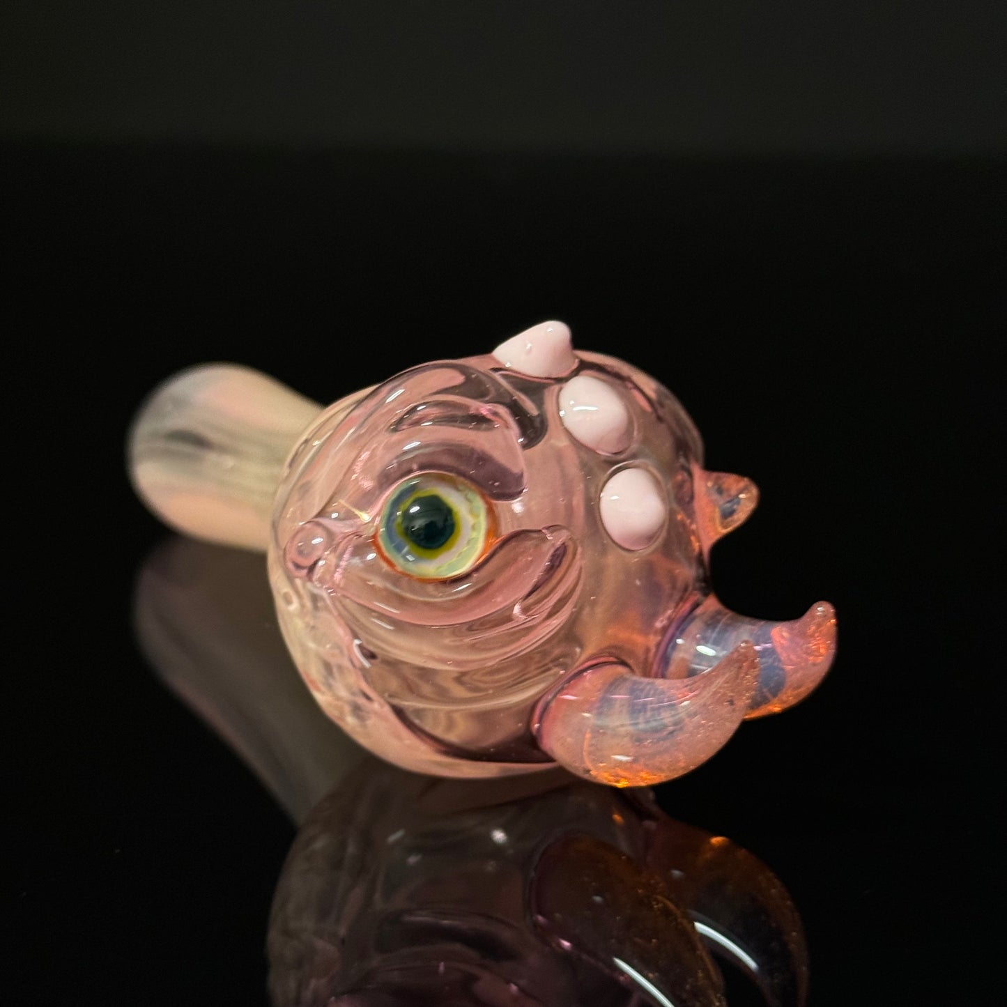 Pink Eyeball Monster Glass Heady Pipe Hand Blown