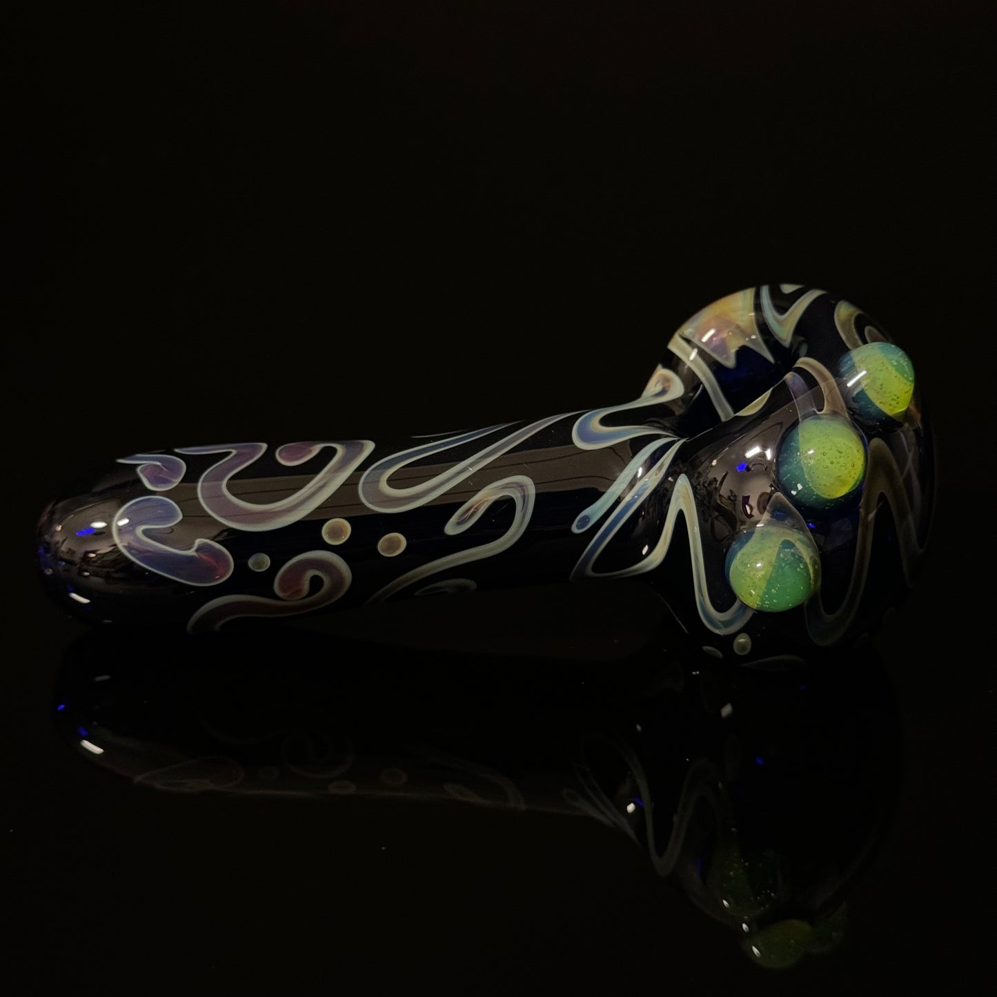 Blue Cobalt Wrapped Color Glass Heady Pipe Hand Blown