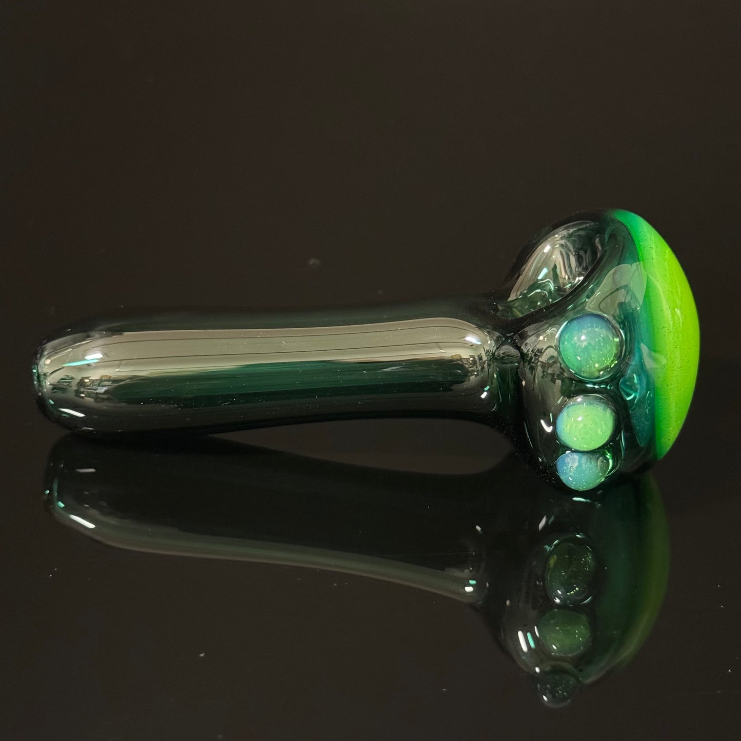 Green with Pink Slyme Glass Heady Pipe Hand Blown