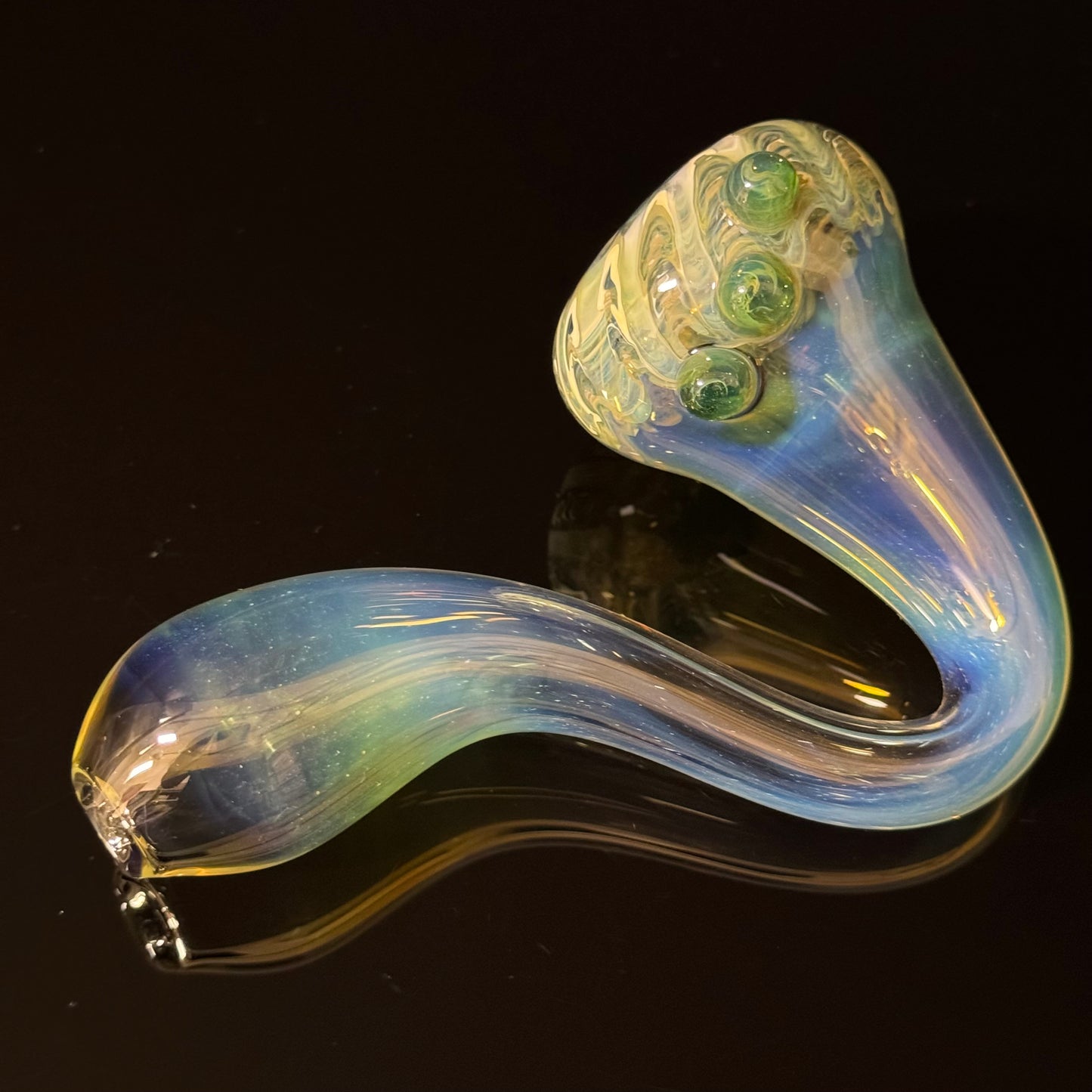 Silver Fumed Color Changing Glass Sherlock Pipe, Heady Hand Blown